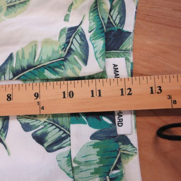 AMANDA UPRICHARD Wallace Beverly Linen Blend Shorts XS Banana Leaf Palm Leaves - Picture 11 of 13